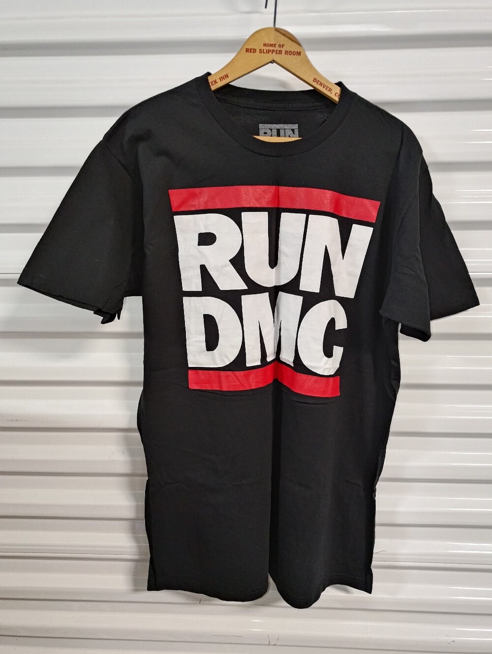 RUN DMC Logo 80s 90s Hip Hop Rap Black Men's T-Shirt XL